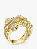 Jools by Jenny Brown cubic zirconia bubble ring 9 stone gold (British brand)