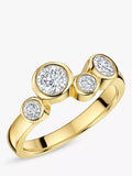 Jools by Jenny Brown 4 stone cubic zirconia bubble ring gold (British brand)