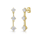 Jools by Jenny Brown three stone cubic zirconia drop earrings 2.5cm (British brand)