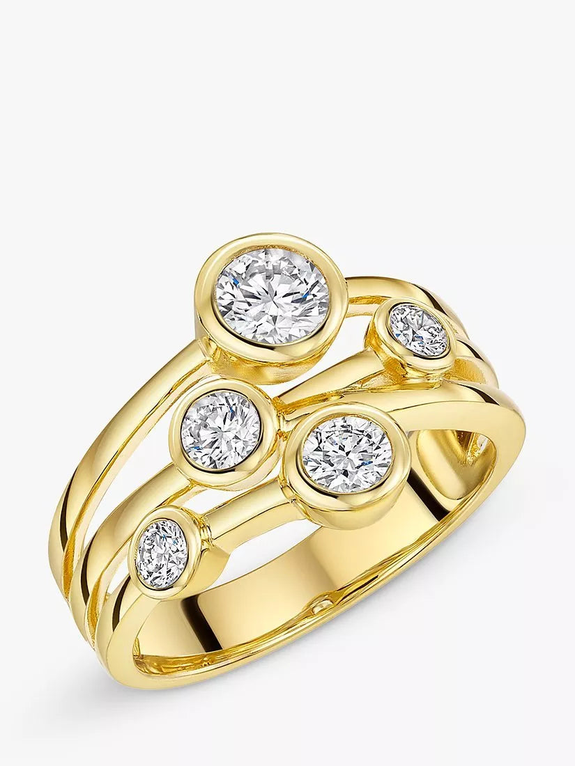 Jools by Jenny Brown 5 stone cubic zirconia bubble ring, UK version