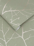 Graham & Brown Boreas Sage wallpaper, imported from the UK