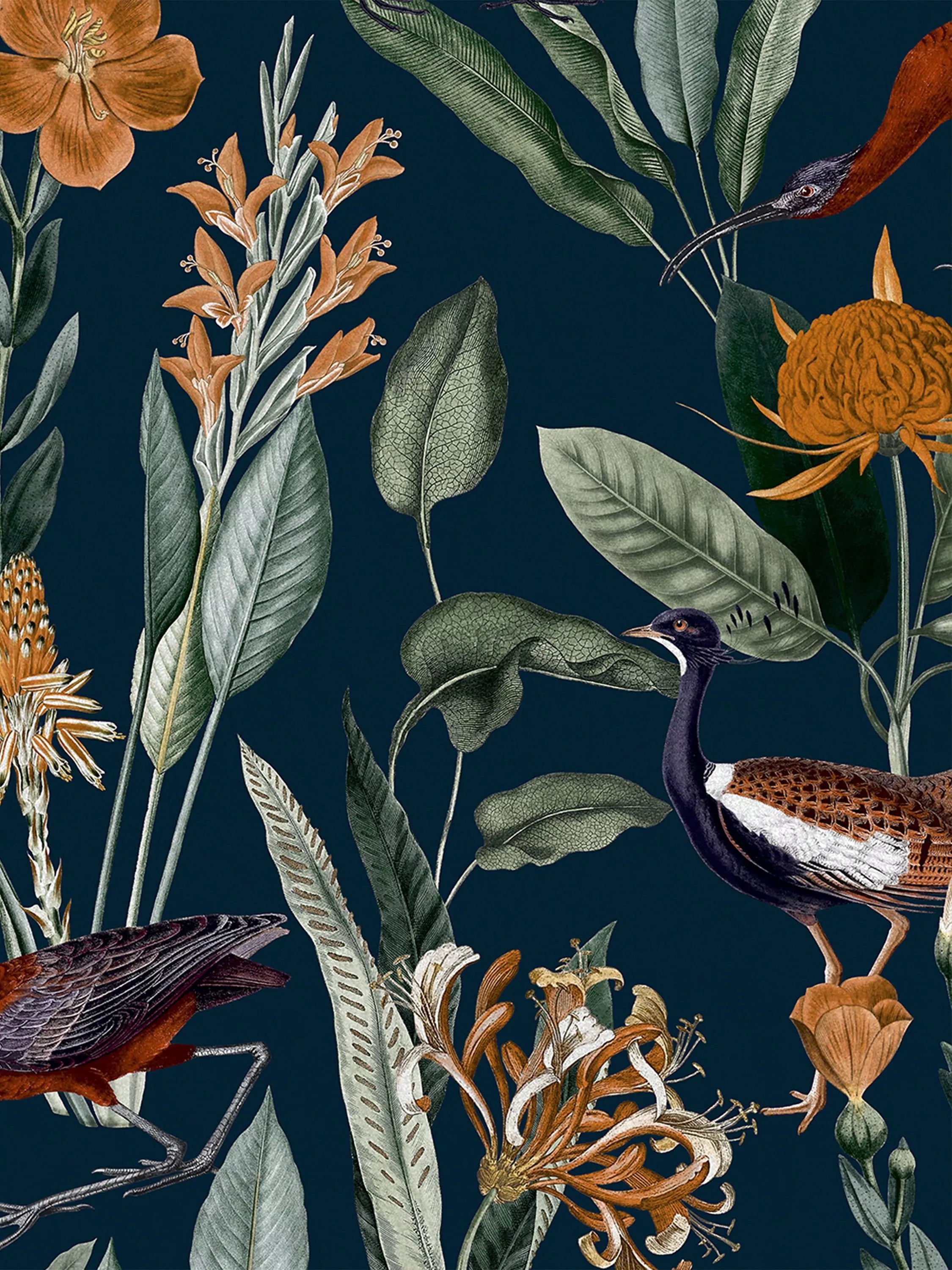 Graham & Brown Glasshouse Day Wallpaper, White/Multi, 10m x 52cm