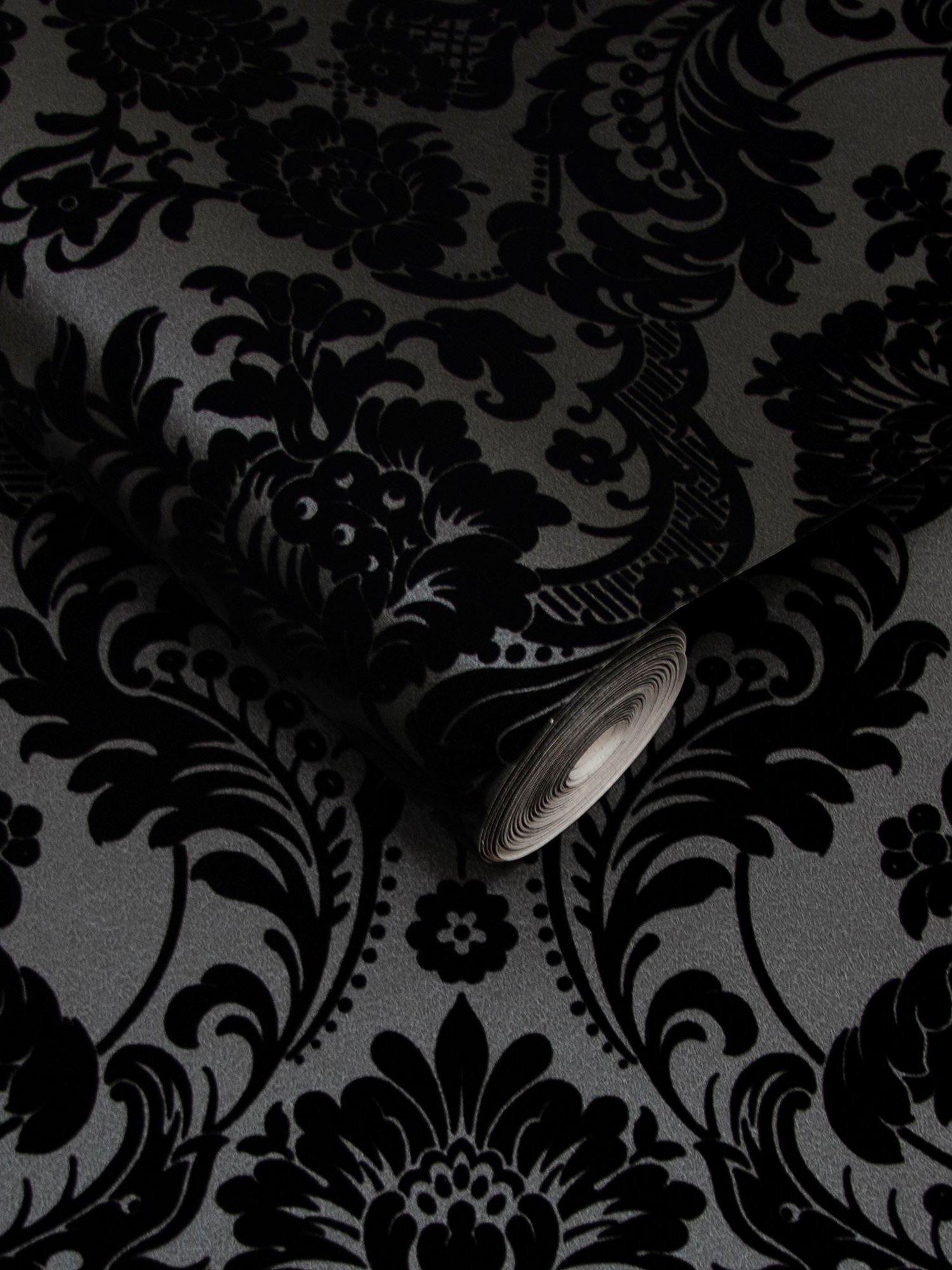 Graham & Brown Gothic Damask Noir wallpaper L10m W52cm - British product