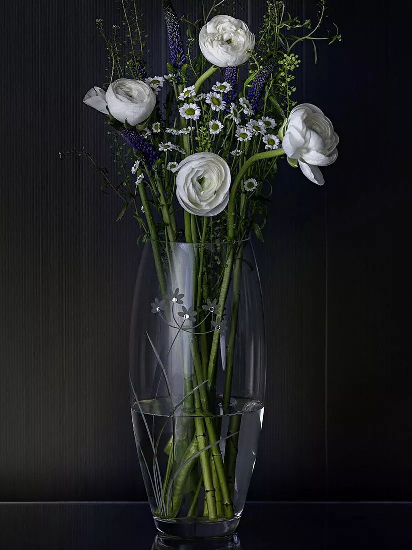 Dartington Crystal glass vase Glitz Lily H30cm, imported from the UK