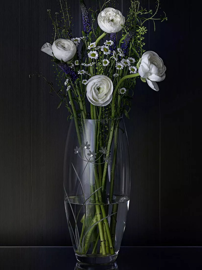 Dartington Crystal glass vase Glitz Lily H30cm, imported from the UK