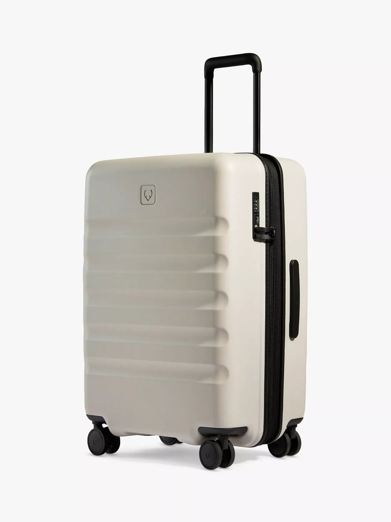 Antler Icon Stripe 4-Wheel 68cm Medium Expandable Suitcase, Medium Taupe