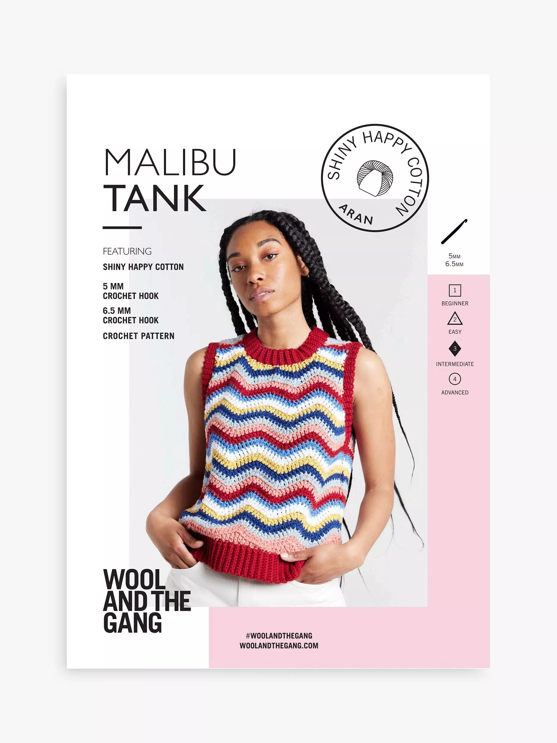 Wool And The Gang Malibu Tank crochet pattern, imported from the UK