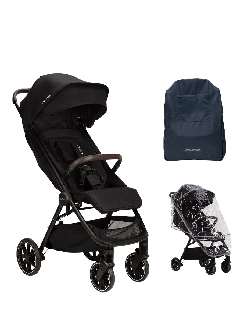 Nuna TRVL LX pushchair with raincover and bag, imported from the UK