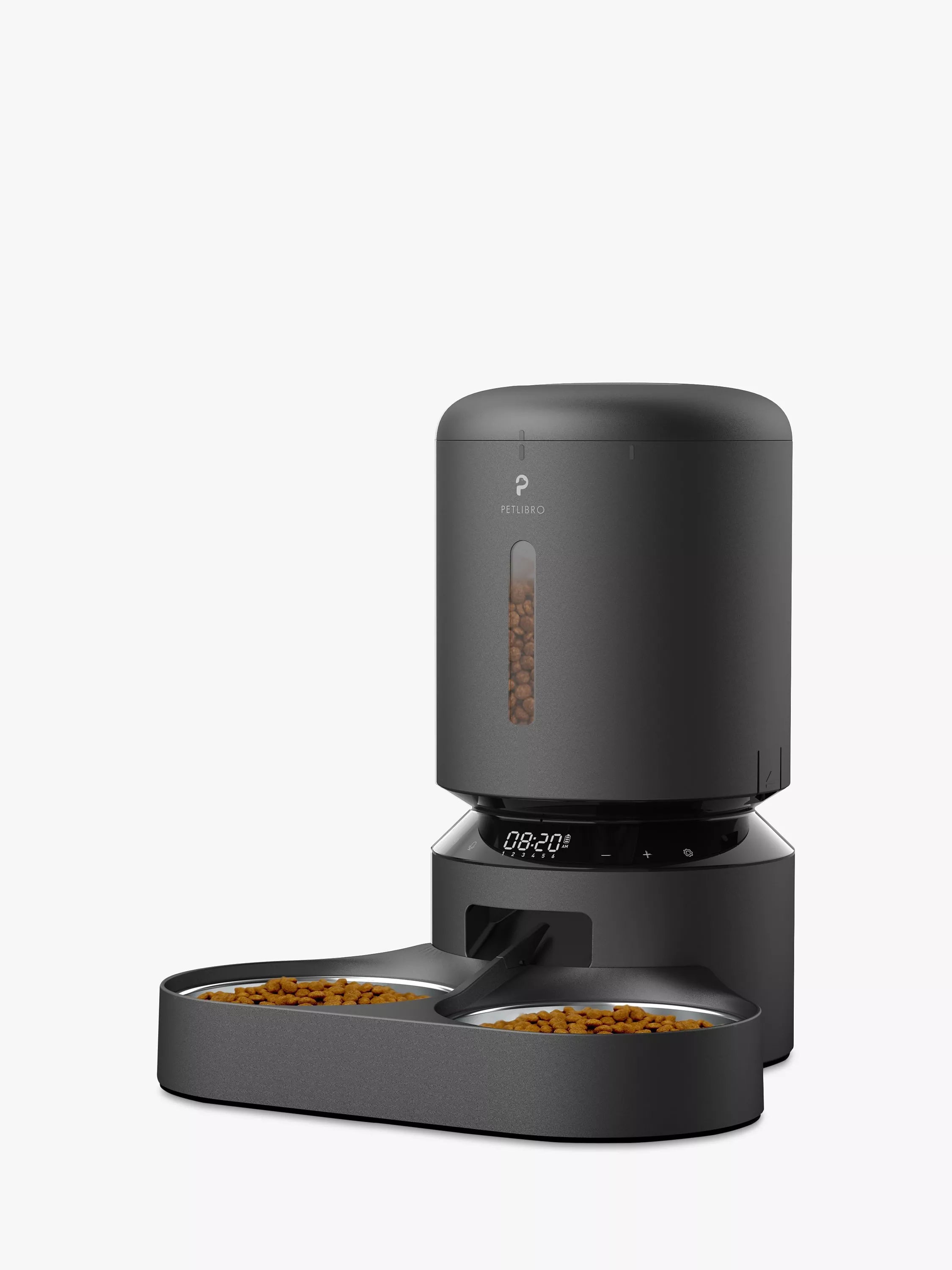 Petlibro automatic cordless dual cat feeder in black with 5L capacity, imported from the UK