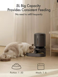 Petlibro automatic cordless dual cat feeder in black with 5L capacity, imported from the UK