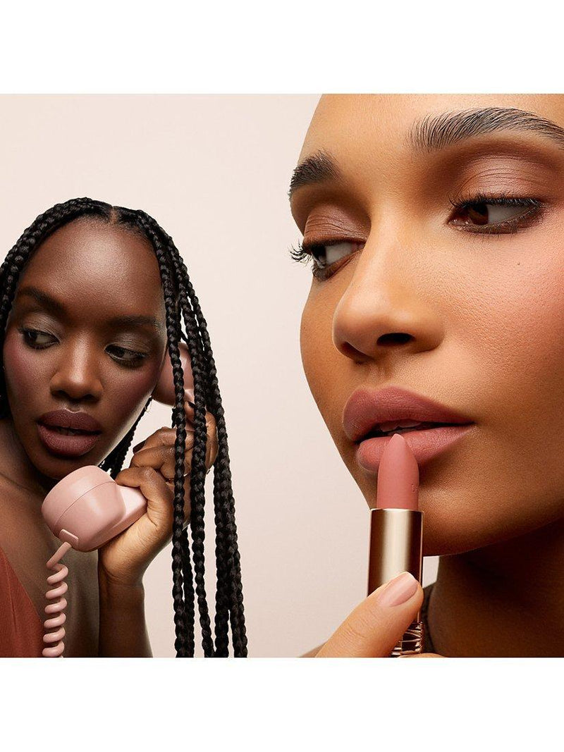 Lancôme soft blurred matte lipstick rose gold packaging , UK version