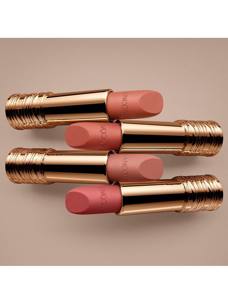 Lancôme soft blurred matte lipstick rose gold packaging , UK version