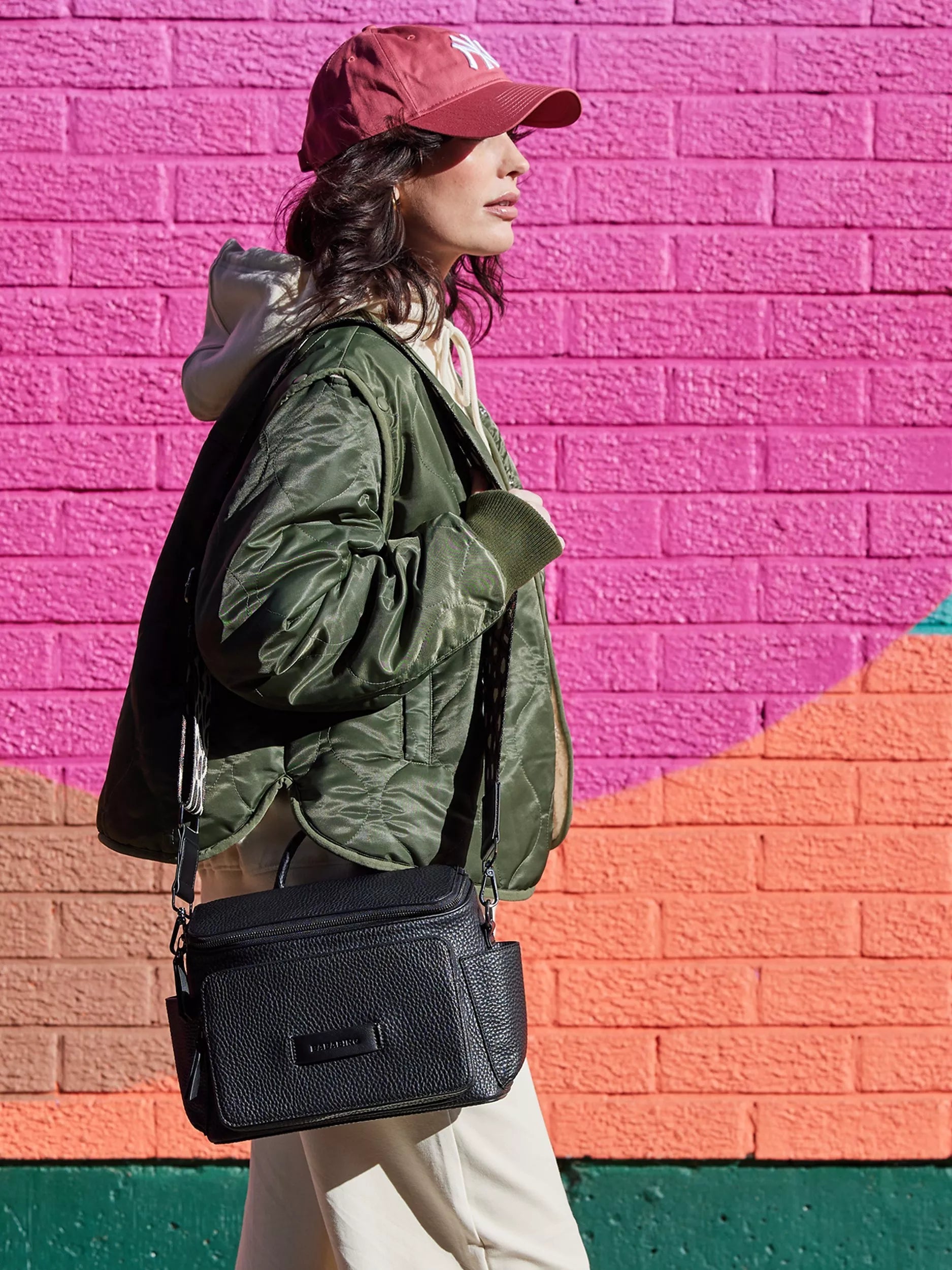 BabaBing Isla Vegan Leather Changing Bag Black - British product