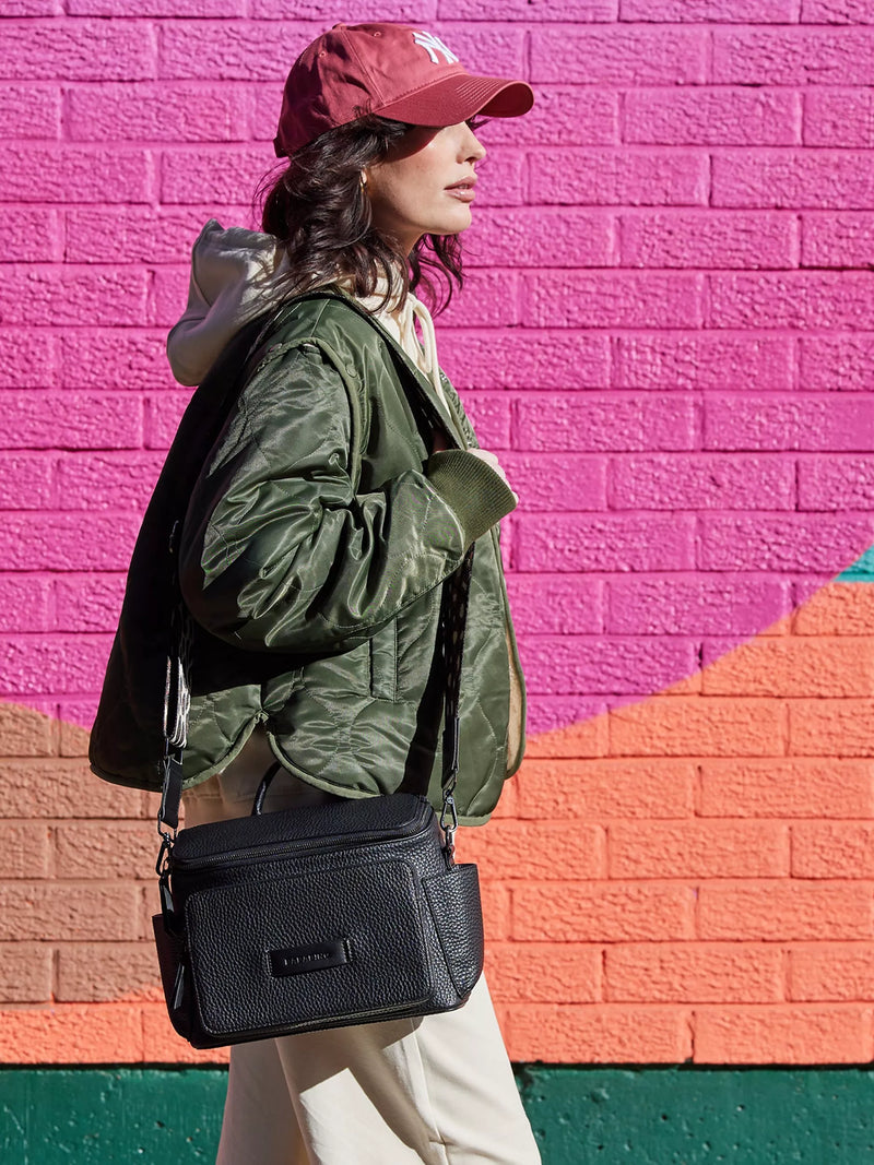 BabaBing Isla Vegan Leather Changing Bag Black - British product