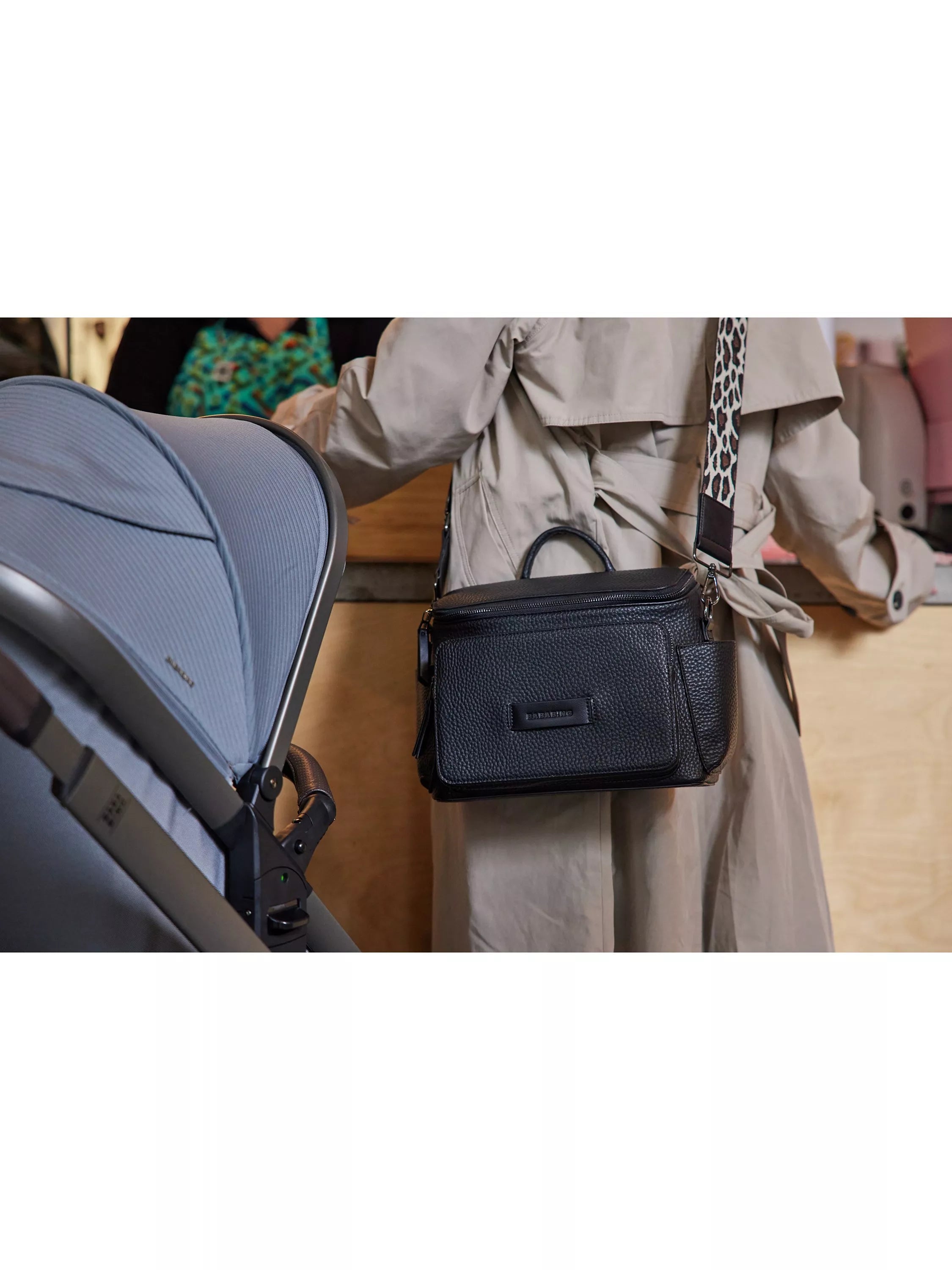 BabaBing Isla Vegan Leather Changing Bag Black - British product