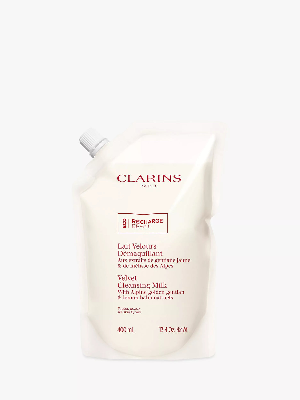 Clarins Velvet Cleansing Milk Refill 400ml (British brand)