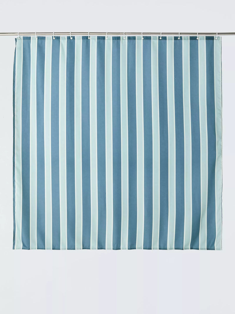 John Lewis double stripe navy shower curtain 180x180cm - British product