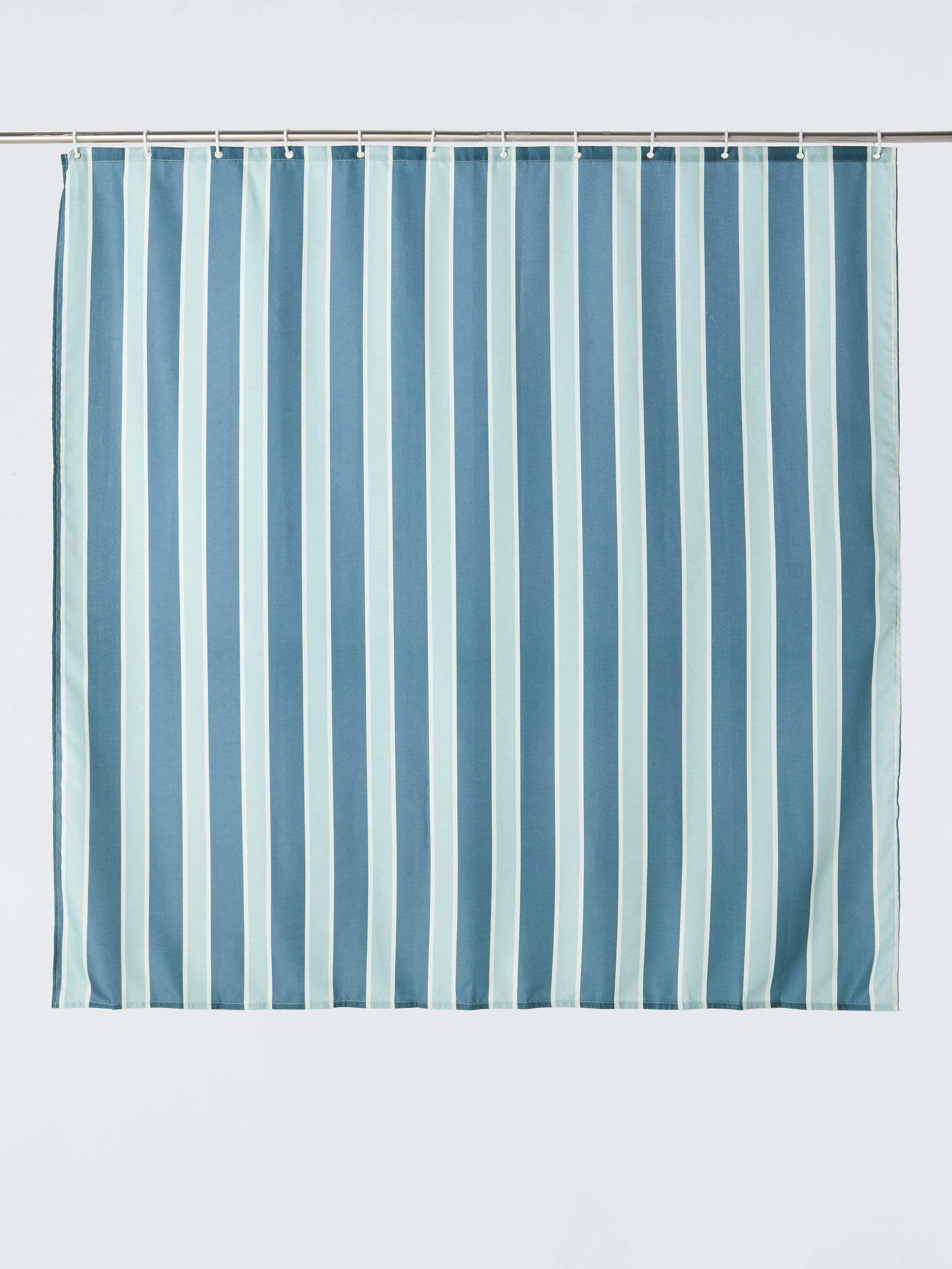 John Lewis double stripe navy shower curtain 180x180cm - British product