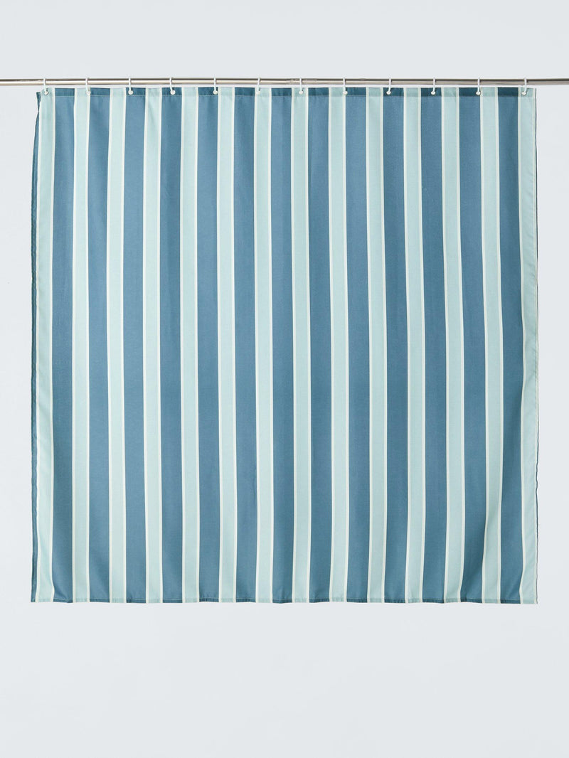 John Lewis double stripe navy shower curtain 180x180cm - British product