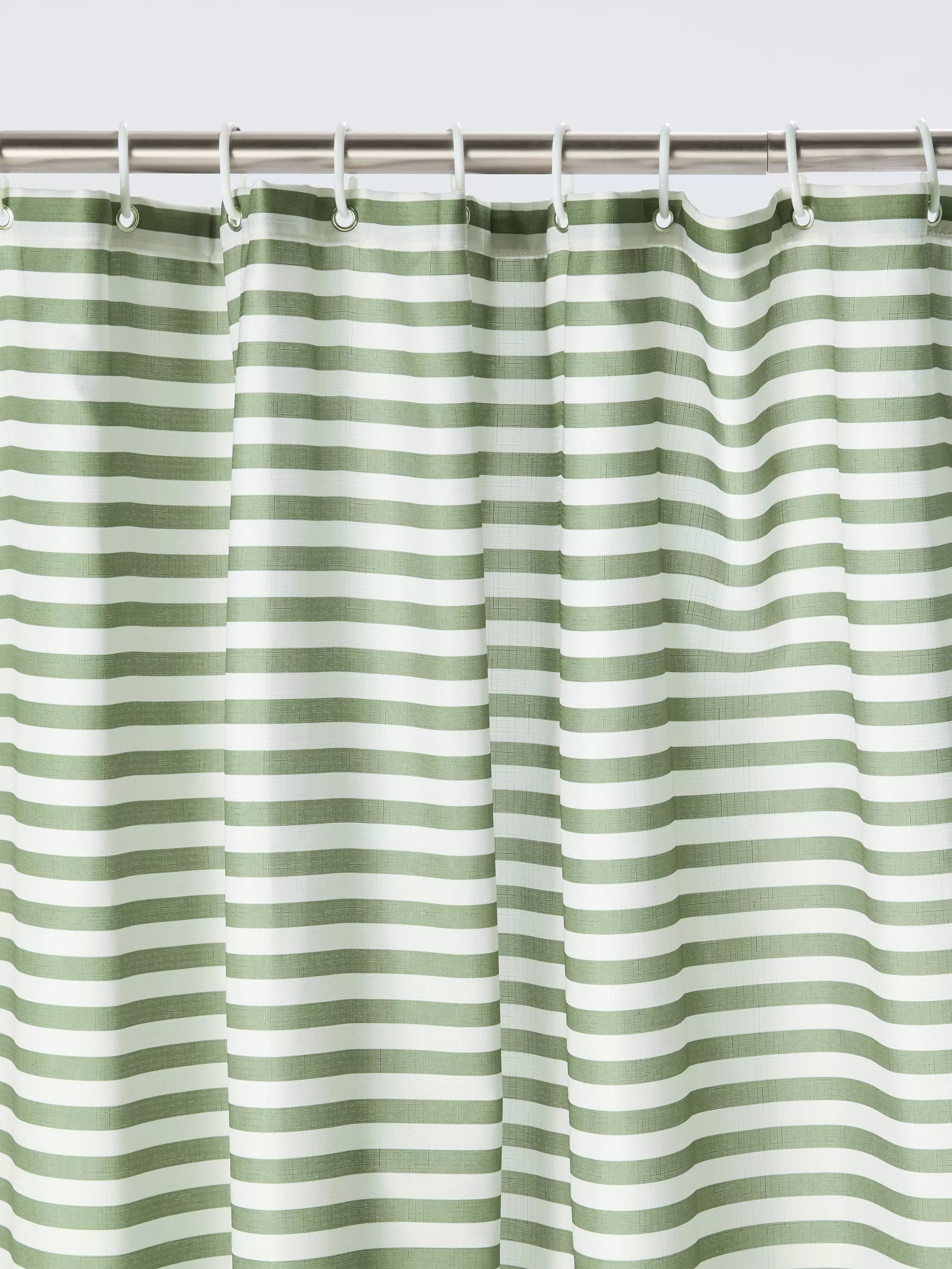 John Lewis green horizontal stripe shower curtain 180x180cm, UK version