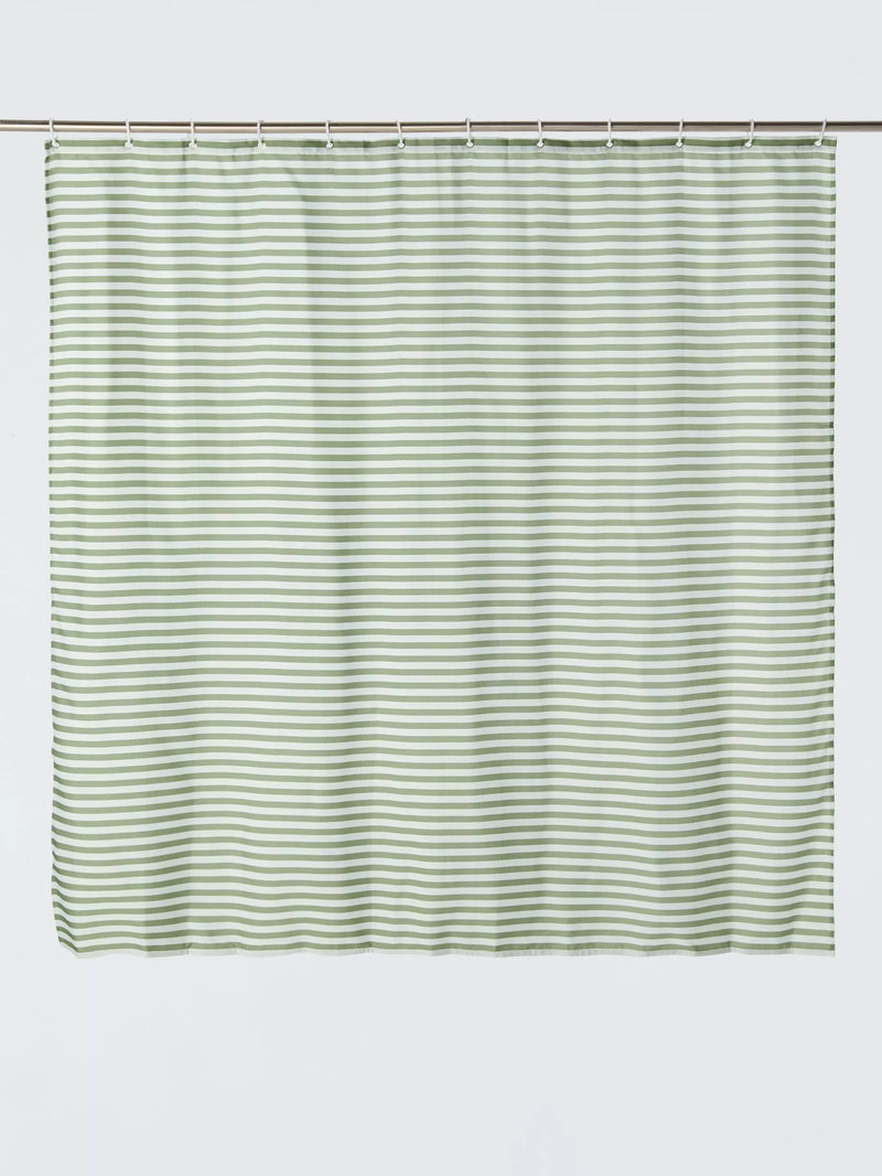 John Lewis green horizontal stripe shower curtain 180x180cm, UK version