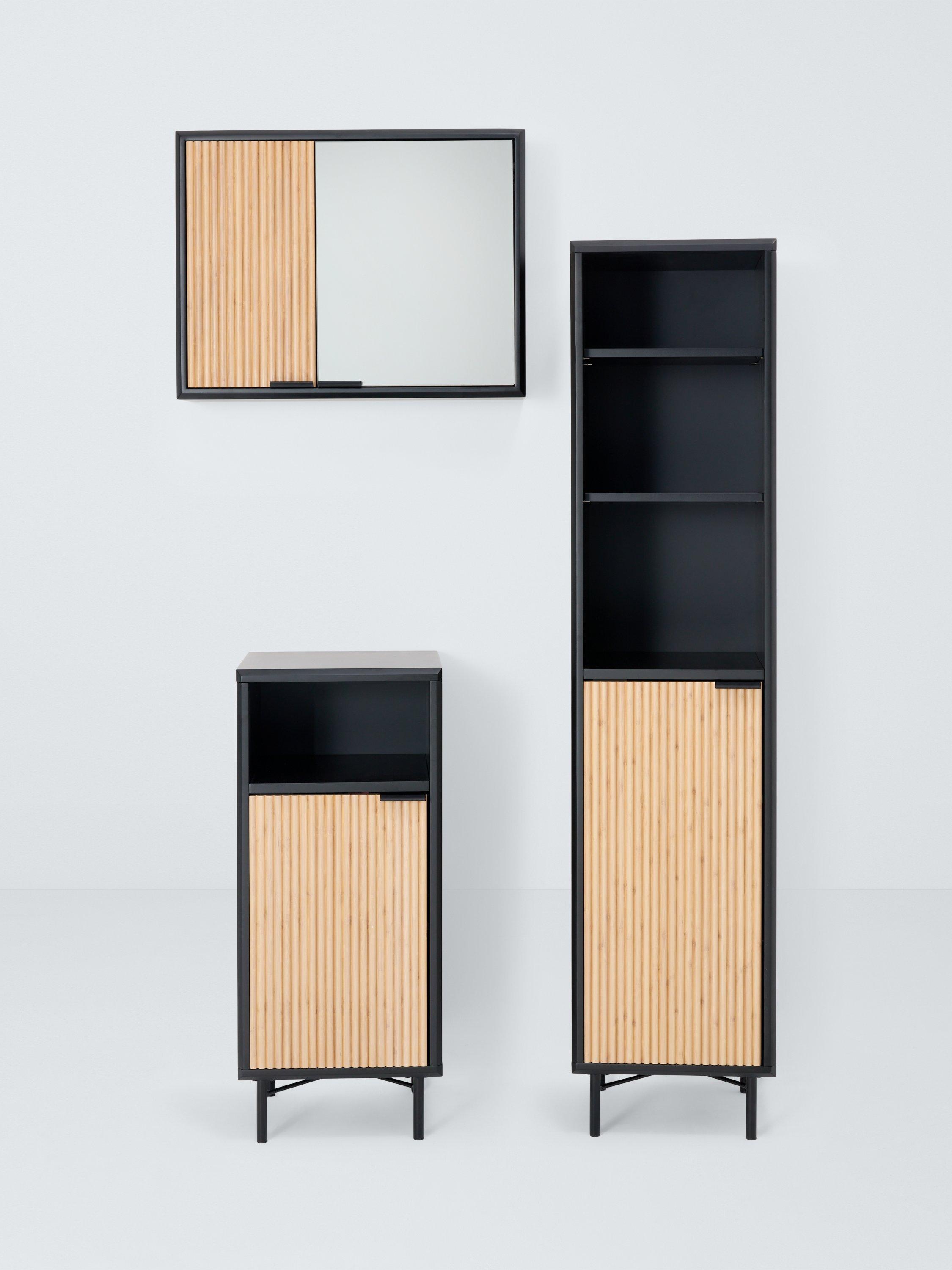 John Lewis Ridge black towel cupboard, imported from the UK