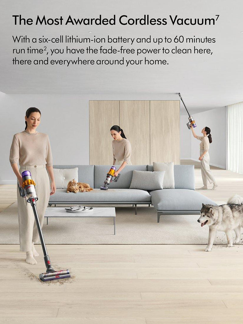 Dyson cordless vacuum cleaner V15 Detect Absolute in yellow and nickel - British product