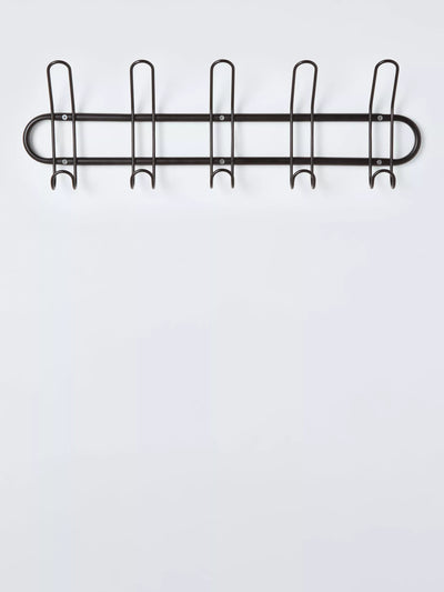John Lewis John Lewis Metal 5 Hook Rack, Black- Buy online at McGrocer
