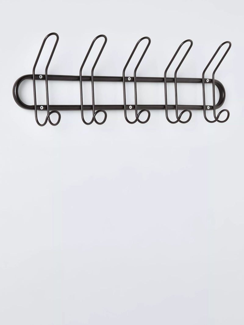 John Lewis metal 5 hook rack black, imported from the UK