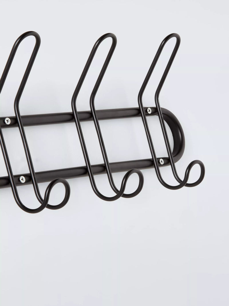 John Lewis metal 5 hook rack black, imported from the UK