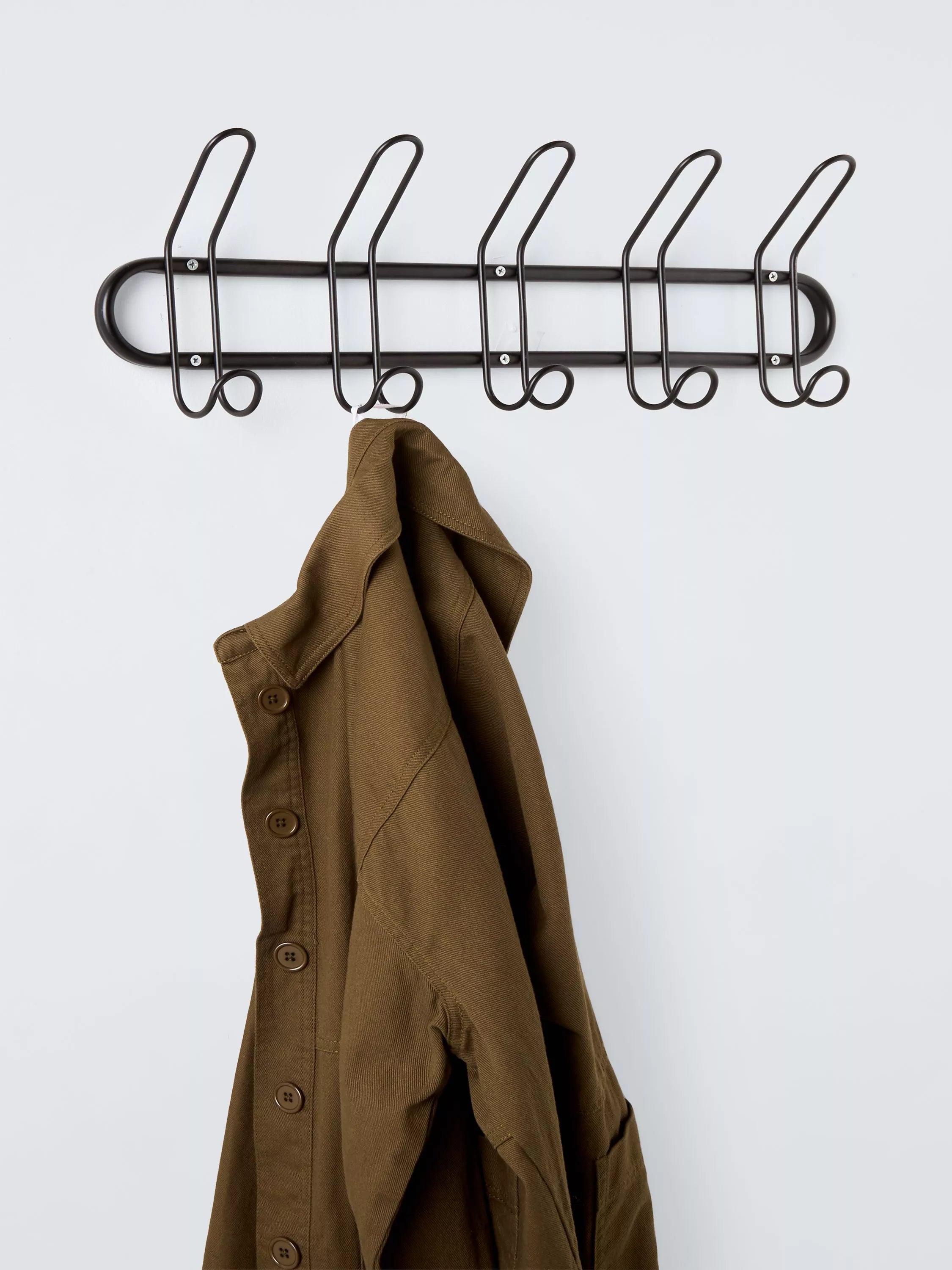 John Lewis metal 5 hook rack black, imported from the UK