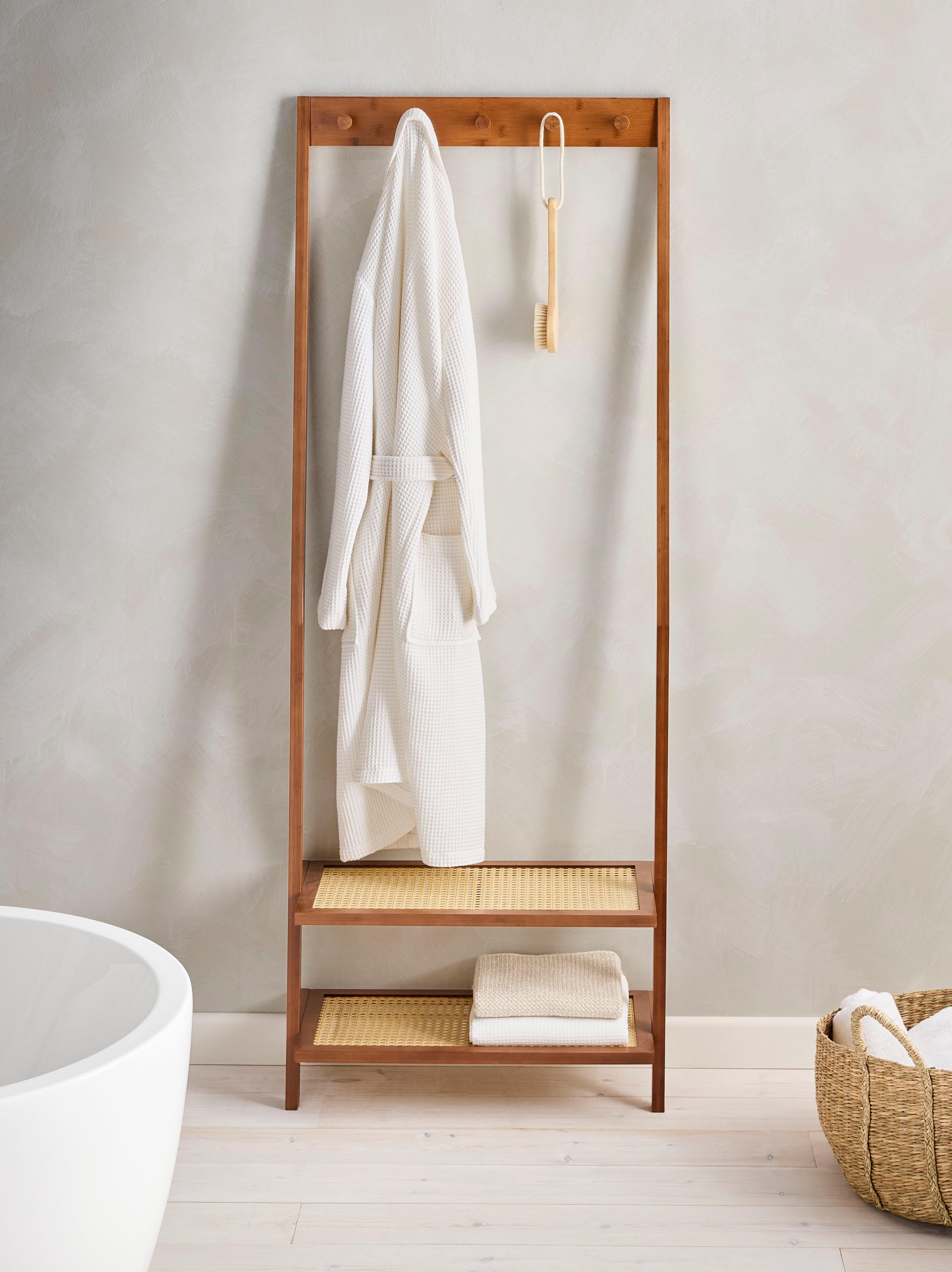 John Lewis bamboo leaning clothes rail cherry wood (British brand)