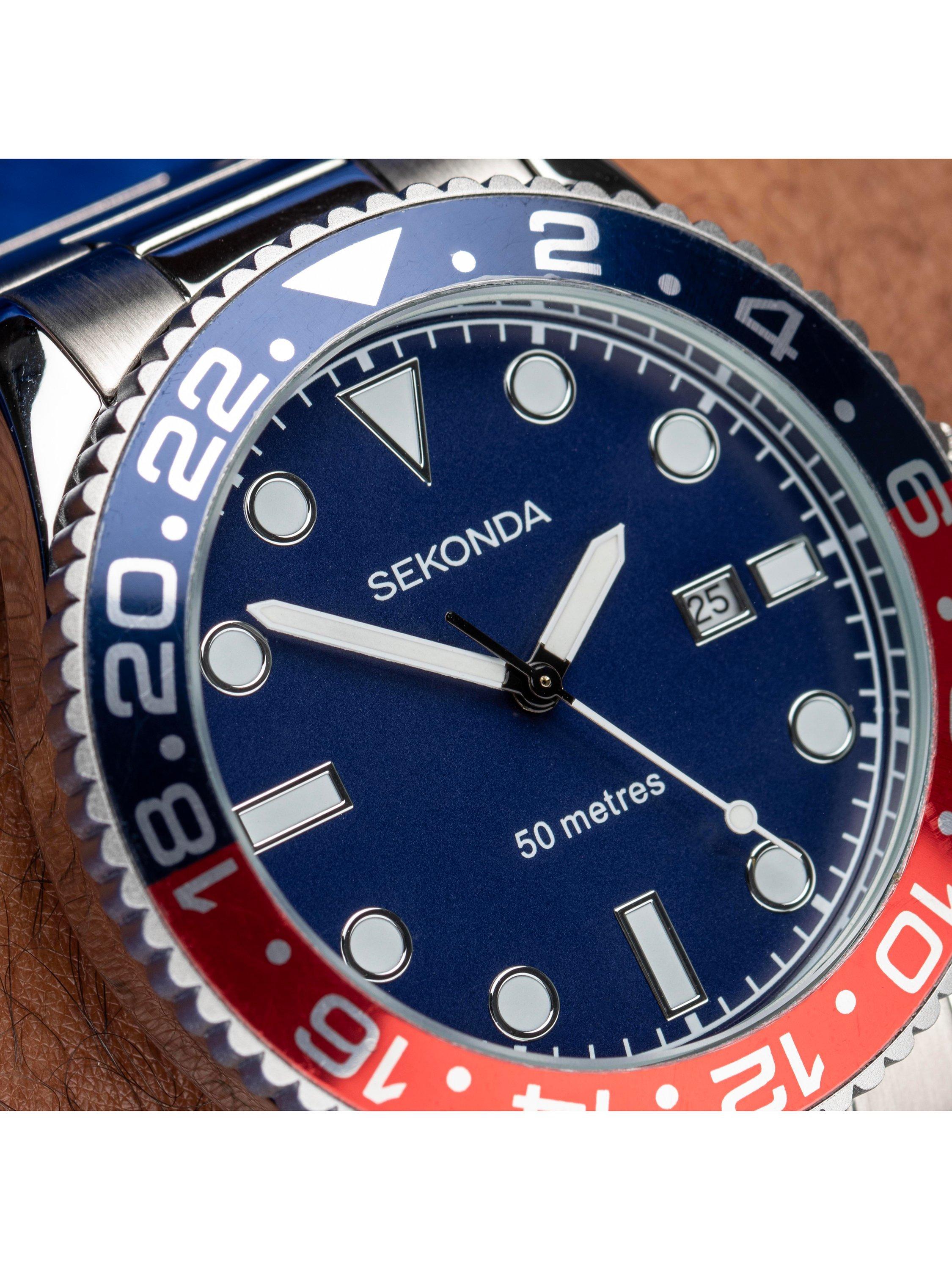 Montre Sekonda Ocean homme cadran bleu 43mm (marque britannique)