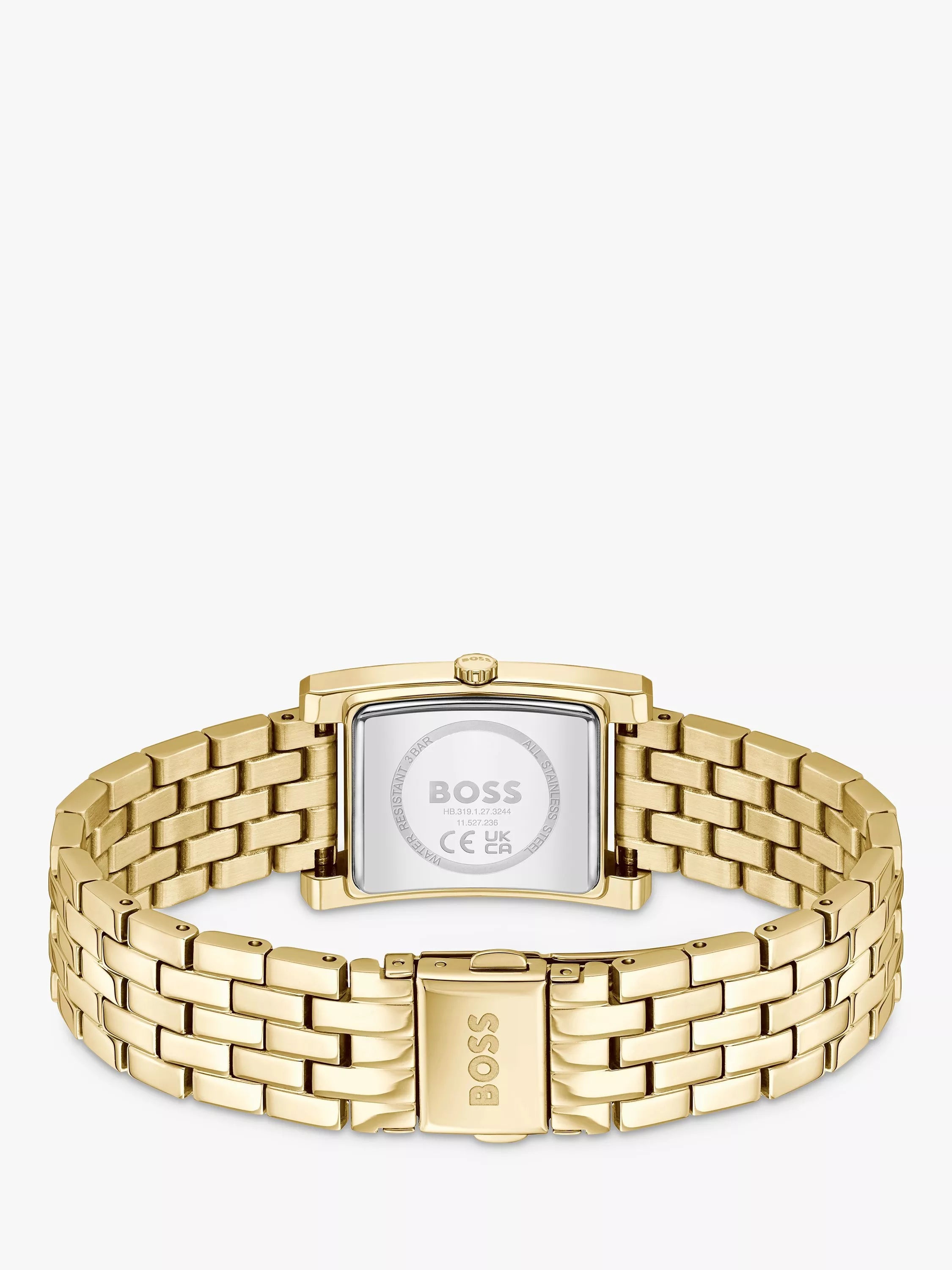HUGO BOSS women's square watch gold bracelet, UK version