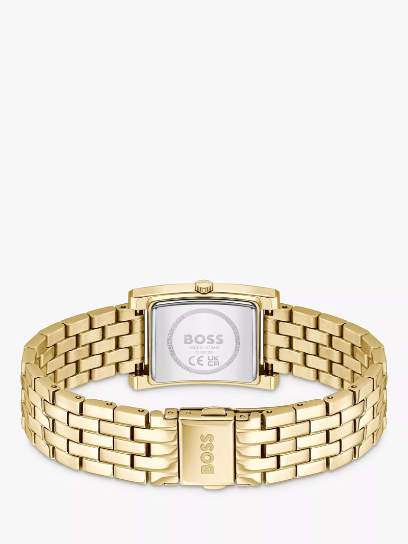 HUGO BOSS women's square watch gold bracelet, UK version
