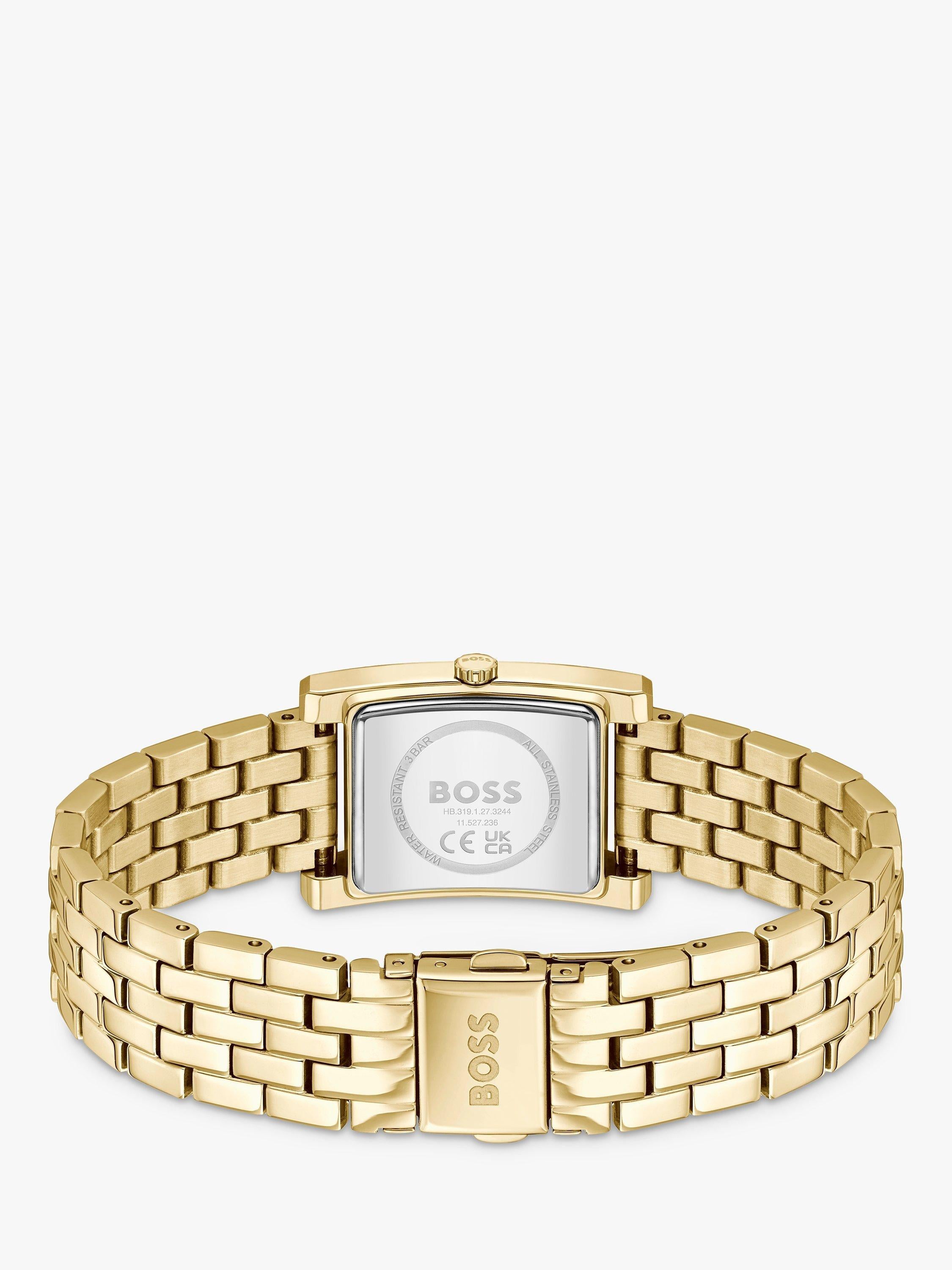 HUGO BOSS women's square watch gold bracelet, UK version