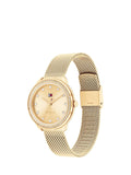 Tommy Hilfiger Damenuhr mit Kristalllünette und Mesh-Armband 32 mm - britisches Produkt