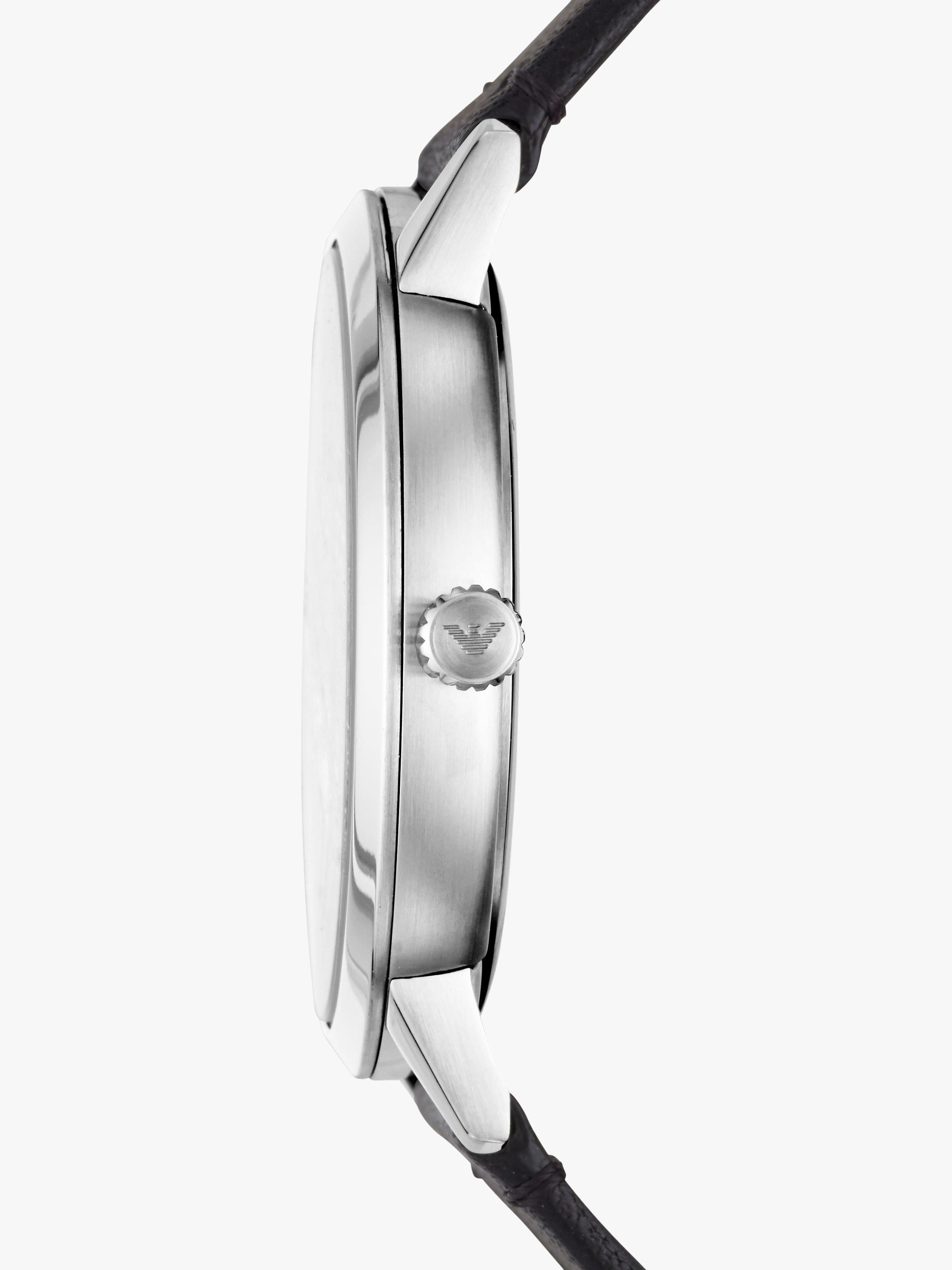 Emporio Armani men's date leather strap watch 43mm (British brand)