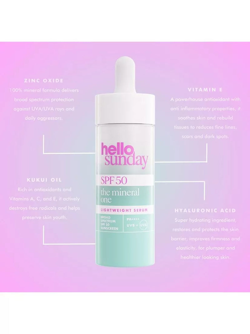 Hello Sunday The Mineral One Lightweight Serum SPF 50 30ml, UK version