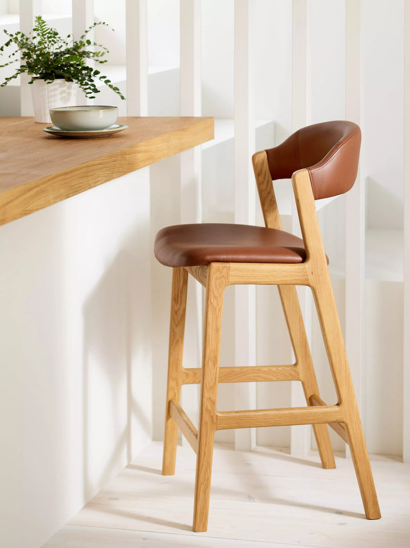 John Lewis Santino bar stool with oiled oak finish (British brand)