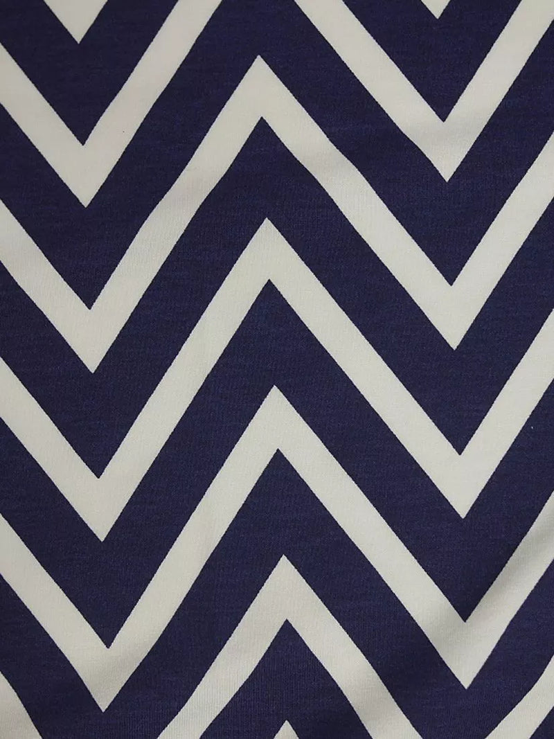 Montreux Fabrics zigzag jersey fabric blue white 150cm - British product
