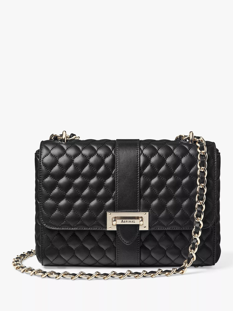Aspinal of London Lottie Large quilted leather shoulder bag (British brand)