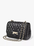 Aspinal Lottie Small smooth quilted leather shoulder bag, imported from the UK