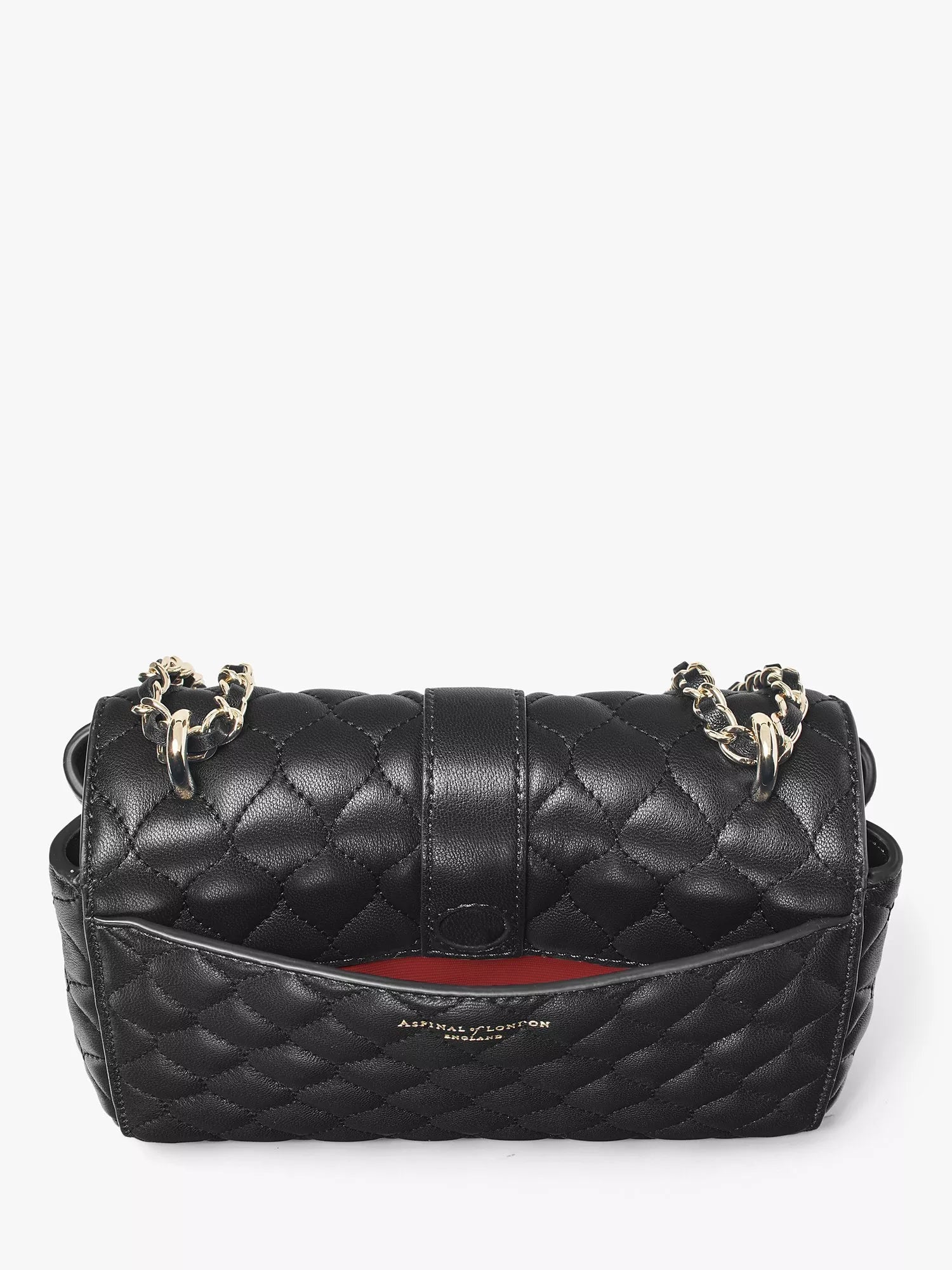 Aspinal Lottie Small smooth quilted leather shoulder bag, imported from the UK