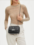Aspinal Lottie Small smooth quilted leather shoulder bag, imported from the UK