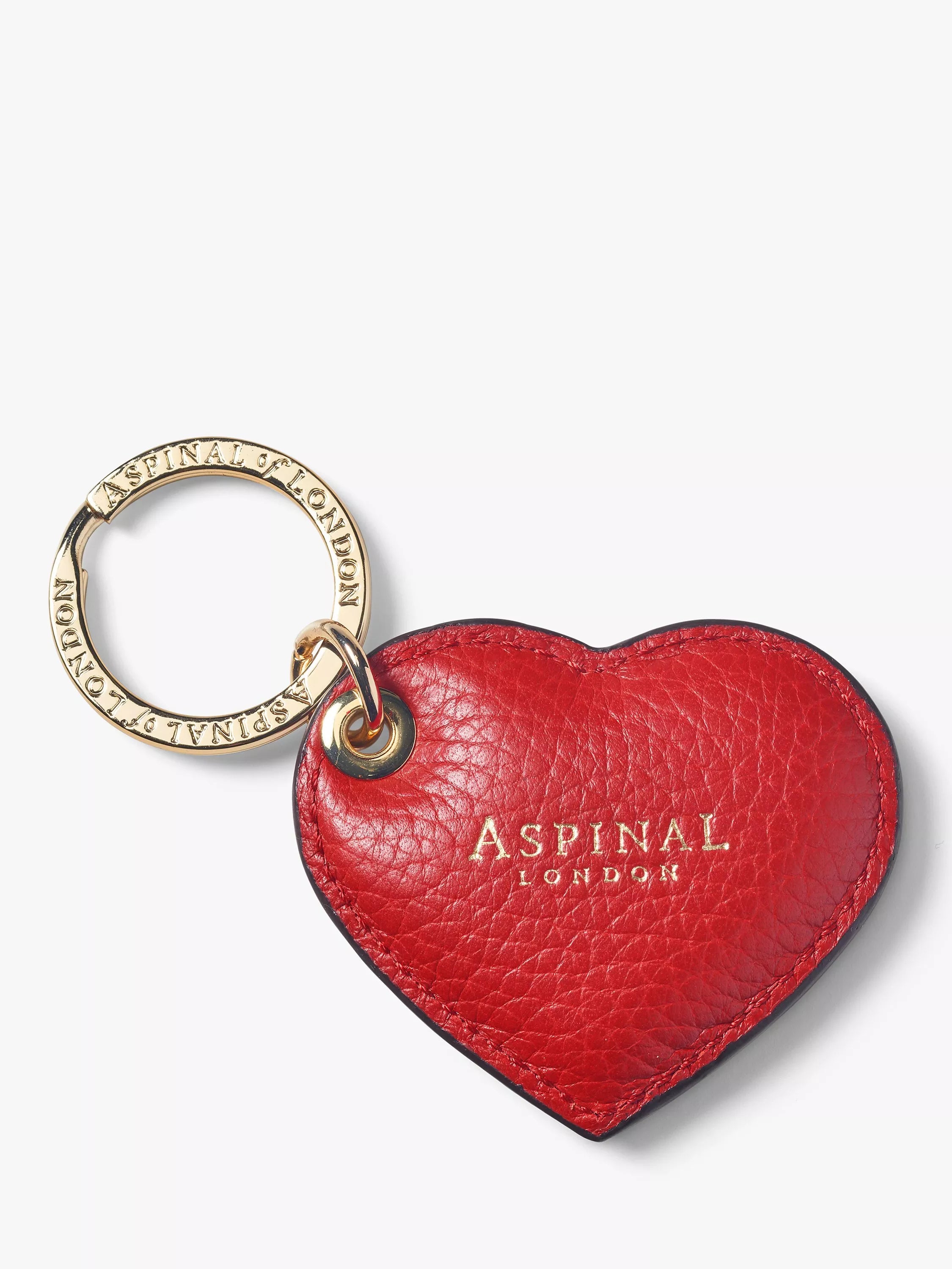 Aspinal of London small leather heart keyring - British product