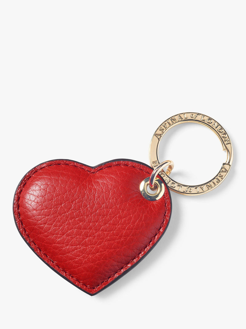 Aspinal of London small leather heart keyring - British product