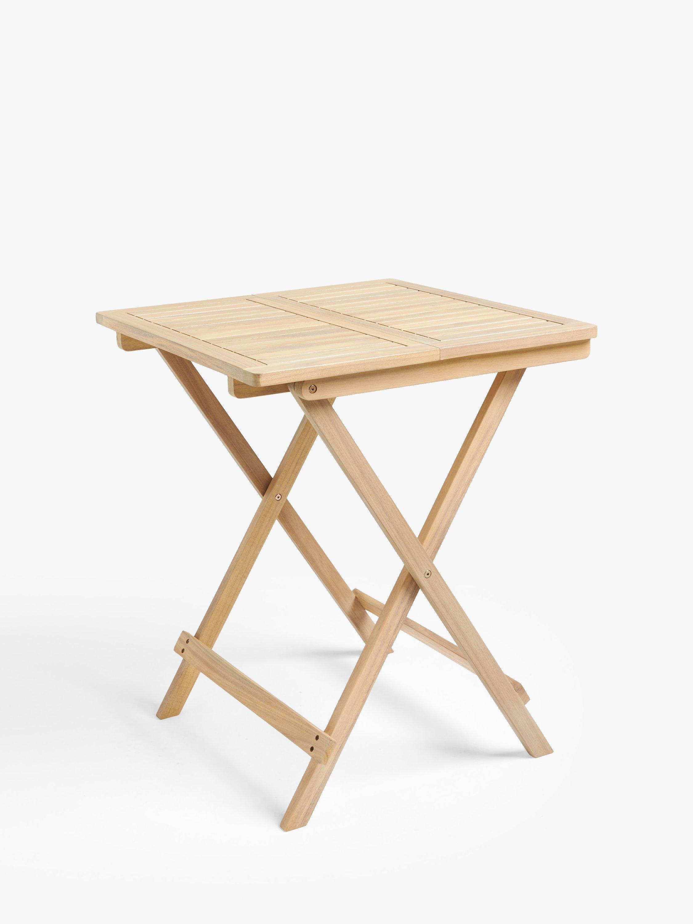 John Lewis acacia wood foldable bistro set, 2-seater natural - British product