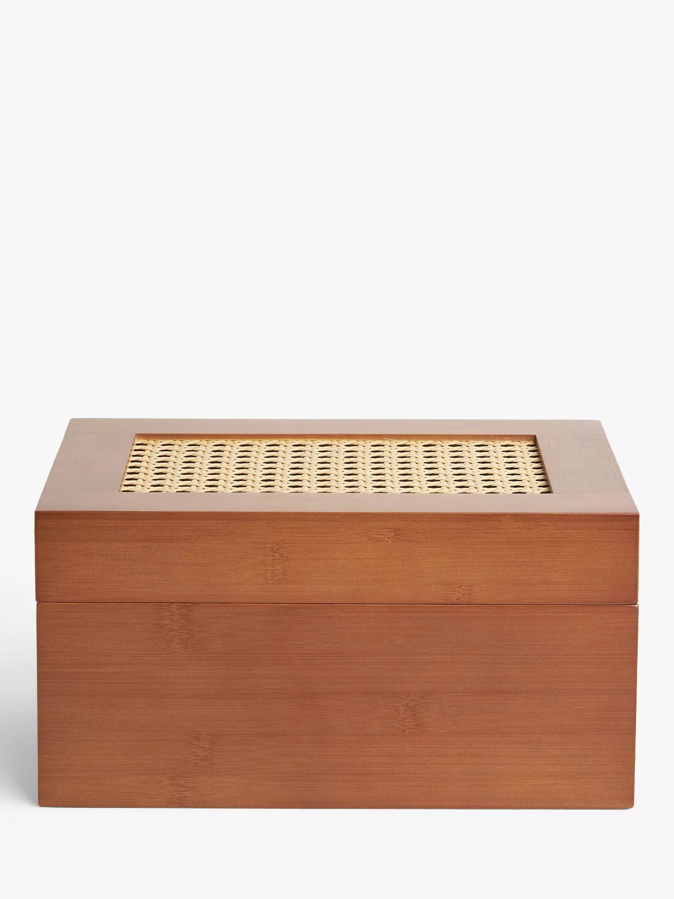 John Lewis poly rattan bamboo storage box cherry wood - British product