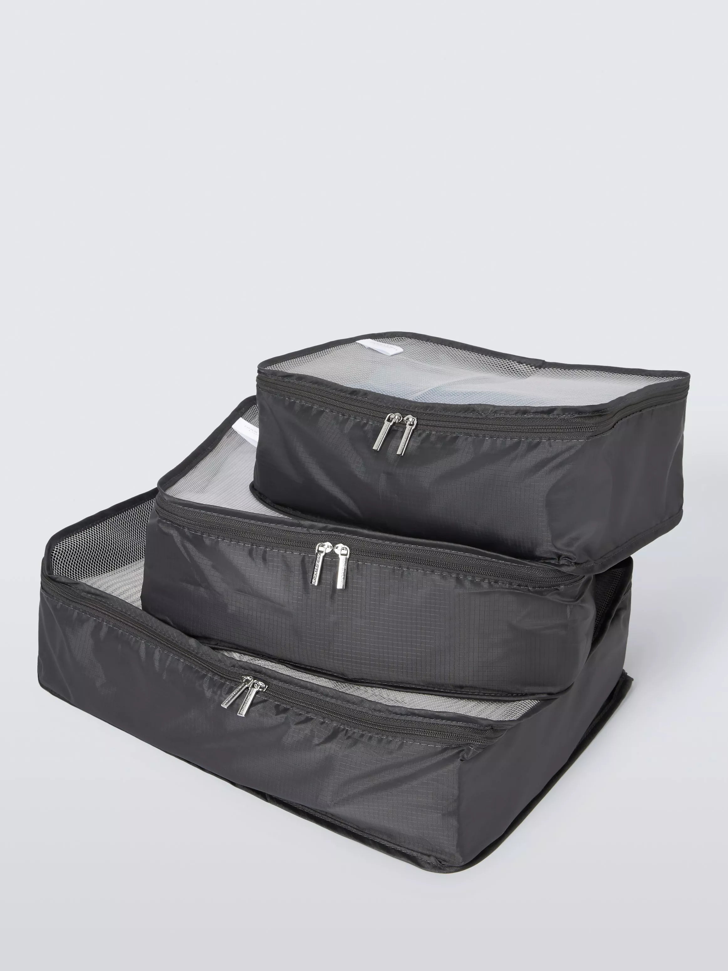John Lewis packing cubes, set of 3, black, imported from the UK